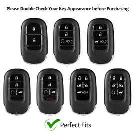 T-carbon Key Fob Cover Compatible with Honda,Real Carbon Fiber Key Case fits for Honda Civic Type R Accessories,fits for Accord Civic HR-V CR-V Pilot Sport Accessories,Silver Black