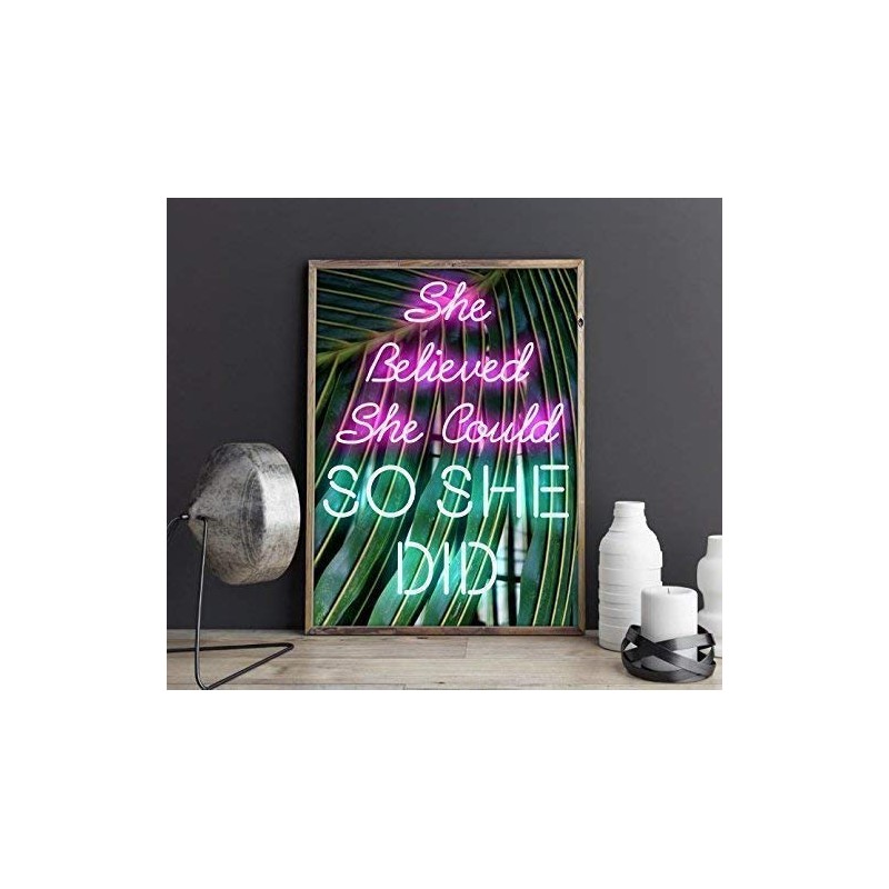 She Believed She Could So She Did, Neon Lights Sign,