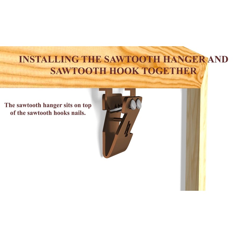 HangZ 15lb Canvas Sawtooth Hooks (50-Pack) Exclusively Designed to Work