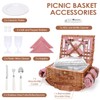 Picnic Basket for 2, Picnic Baskets with Waterproof Blanket, Picnic