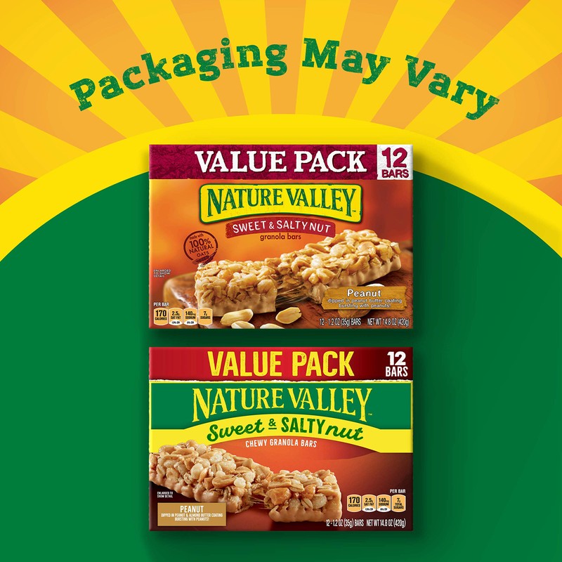 Nature Valley Granola Bars, Sweet and Salty Nut, Peanut, 12