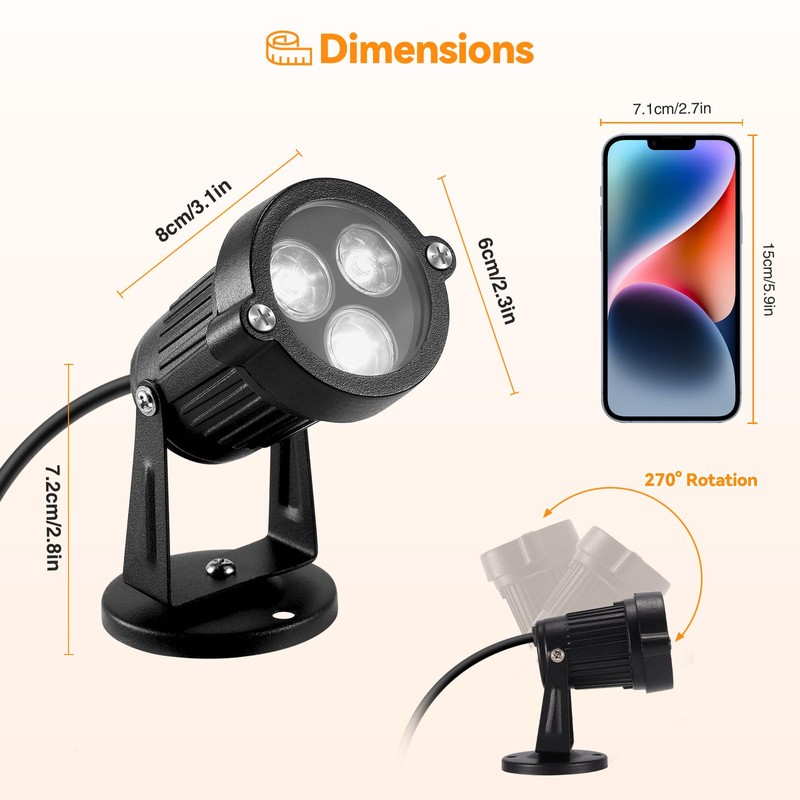 LemonBest Landscape Lights - Low Voltage Outdoor Landscape Spotlight -