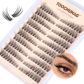 TOOCHUNAG Natural Lash Clusters 180pcs Individual Eyelashes Wispy Cluster Lashes 7-15mm C Curl Eyelash Clusters Left&Right DIY Individual Lashes Extension