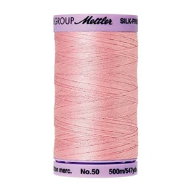 Mettler 9104 Hilo de algodón con acabado de seda 50 wt. Bobina de 547 Yd / 500 M