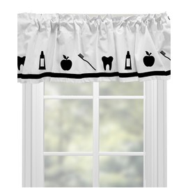 Dentist Dental Office (Tooth, Toothbrush, Toothpaste) Window Valance Curtain - In Your Choice of Colors - Custom Made