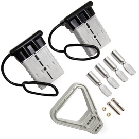 CADUFUELLY 2PCS 350 Amp 2/0 Gauge Battery Quick Connectors | 2/0 AWG Winch with Handle, Jumper Cable Plug Connect/Disconnect