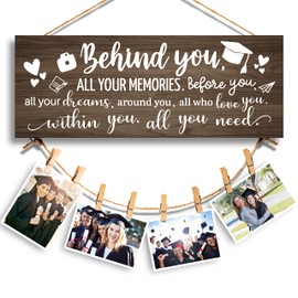 GEMTEND 2025 Graduation Gifts for Her Him, Behind You, All Your Memories-Congratulations Inspirational High School College Graduation Picture Frame for Her Best Friend Women, Going Away Gifts