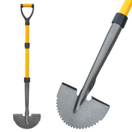 COSITA Edger Lawn Tool, 41-inch Manual Lawn Edger for Grass, Half Moon Hand Edger Tool with D-Grip, Metal Saw Tooth Garden Edger with Long Handle for Sidewalk, Yard