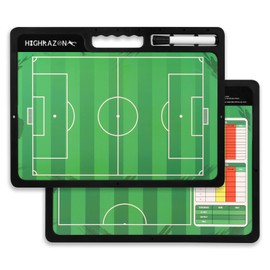 HIGHRAZON Dry Erase Soccer Clipboard for Coach, Premium Tactical Soccer Coaching Board, Portable Double Sides Full & Half Court Dry Erase Board with Marker