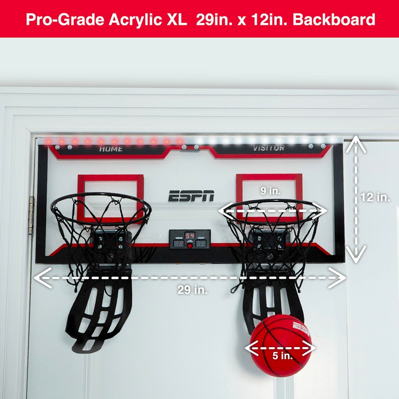 ESPN Mini Basketball Hoop, Over The Door Basketball Hoop with