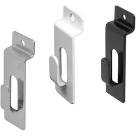 Slatwall Utility Notch Hook, Picture Hanger for Slatwall & Slat Grid, Black, 5 Pack