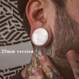 Casvort 2 PCS 8mm (0g) Hypoallergenic 316 Stainless Steel Gold Elegant Conch Screw Ear Tunnels Plugs Ear Gauges Stretcher Body Ear Piercings