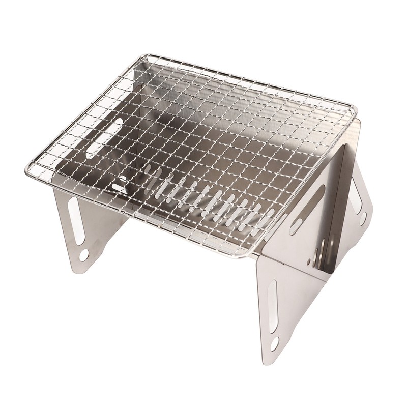 Folding BBQ Grill Heat Resistant Stainless Steel Collapsible Charcoal Grill