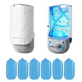 Homealexa LED UV Indoor Fruit Fly Trap - 180° Swivel Plug with Light Trap & 6 Refills for Fruit Flies, Fungus Gnats, Flies, Moths, Fruit Fly Trap, for Kitchen & Household