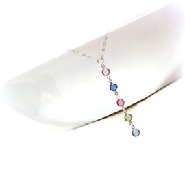 Mothers Day Jewelry, Vertical Birthstone Necklace, Mom Gifts, Mothers Necklace, Birthstone Jewelry, Mothers Day Gift, Sterling Silver Necklaces, Personalized Necklace