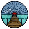 ZEGINs Sunrise From The Sea Patch Embroidered Applique Badge Iron