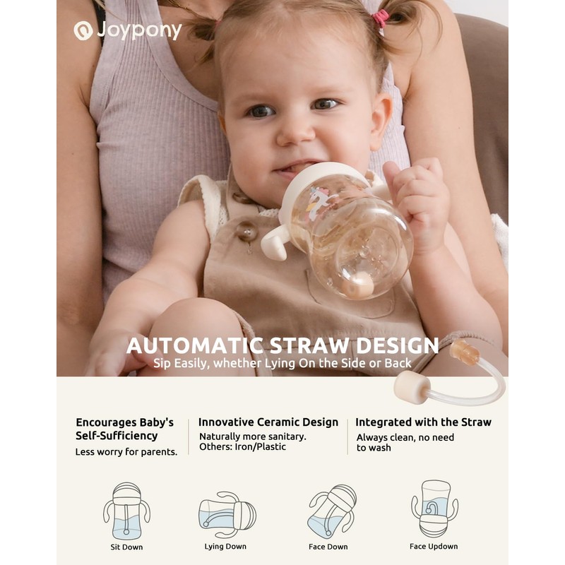 Joypony Sippy Cups for Toddlers, PPSU Spill-Proof Transition Cups with