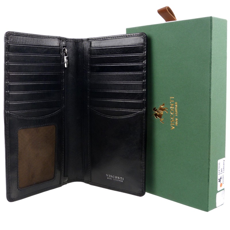 Mens Italian Leather Stylish RFID Protected Suit Wallet by Visconti