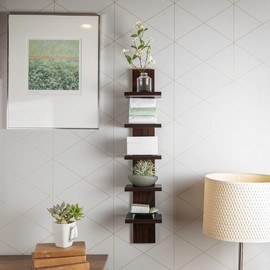 Utility Column Spine Wall Shelves - Color: Walnut