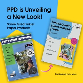 PPD Double Sided Photo Paper, Matte Brochure Paper 12 x 12 for Inkjet Printer, 210 gsm, 9 mil for Magazine, Flyer, Presentation, Program, Instant Dry & Water Resistant (50 Sheets)