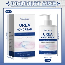 Urea Cream, Urea Cream 60 Percent, Foot Cream Urea, Repair Cream for Feet and Hands, with Salicylic Acid and Tea Tree for Deep Moisture, Foot Lotion for Dry, Cracked Skin & Rough Callus Feet