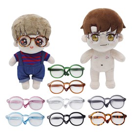niannyyhouse Glasses, 7.9 inches (20 cm) Doll, Cotton Doll, Plush Toy, Width 3.5 inches (9 cm), Transparent Glasses, Toy Accessories, Dress-Up (a-2)