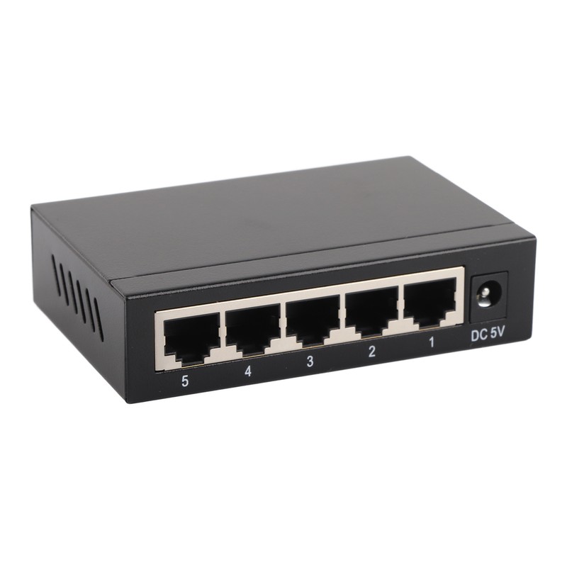 5 Port 10/100Mbps Ethernet Switch Plug and Play Unmanaged Home