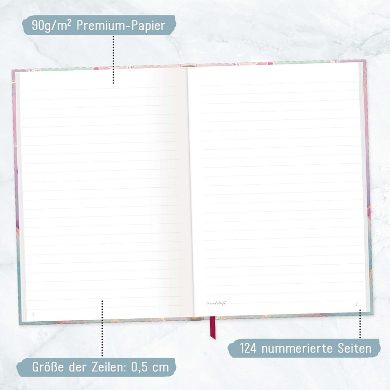 Trendstuff by Häfft Notebook A5 Lined [Silky Pink] 124 Pages,
