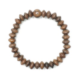 TheTasbih Johar Saucer-shape Wood 33-bead Elastic String 6mm Prayer Bead Bracelet, 7.5 inches, Wood, no gemstone