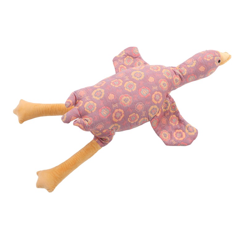 Goose Stuffed Animal Rose Pattern Soft Comfortable Cute Goose Plush
