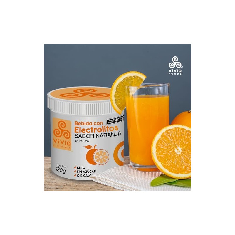 Vivio Foods Electrolitos Polvo Sabor Naranja 120