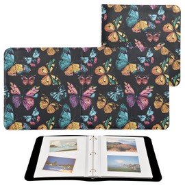 ALAZA Colorful Butterfly Large Photo Album Self Adhesive Leather Scrapbook Albums for 4x6 8x10 Pictures, 20 Sheets