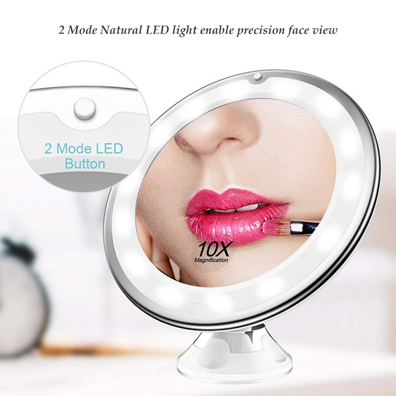 10X Magnifying Makeup Mirror With Lights Portable LED Lighted Cosmetic