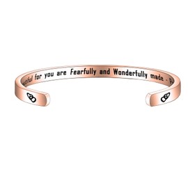 Psalm 139:14 Bracelet You are Beautiful Inspirational Bible Verse Charm Bracelet Religious Jewelry Christening Gift Baptism Gift (Psalm 139:14-RG)