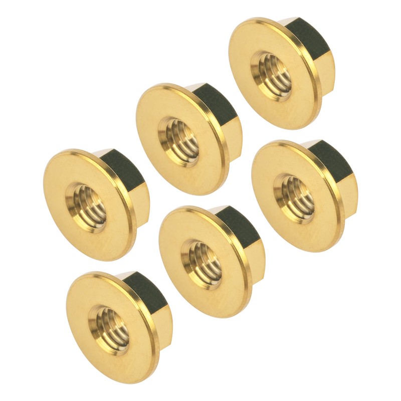 Ruifu Titanium Alloy Flanged Nuts M5 M6 6 Pack (M6,