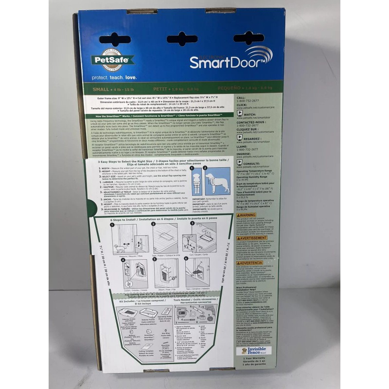 PETSAFE ELECTRONIC SMART DOOR (SIZE: SMALL) - NEW