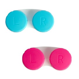 KyltoSynth Contact Lens Case, Contacts Case，2 Pcs, Immersion Kit， Holder Container for Home, Office, Outdoor (2, Colorful)