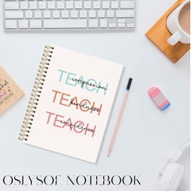 OSLYSOF Teacher Spiral Notebook, End of Year Teacher Gifts Journal, Teachers Appreciation Gifts Notebooks for Note Taking, Teach Compassion Kindness Journal 5.5x8.3 Inch with 164 Pages