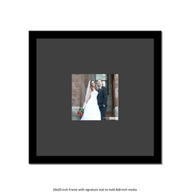 Creative Picture Frames 5X5-20X20Bk-B Signature Frame - Photo Frame With Black Mat Holds 5X5-Inch Media Including Installed Wall Hangers
