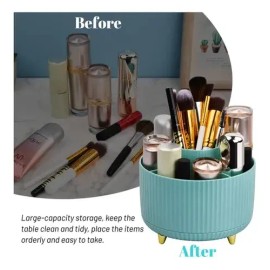 Organizador De Maquillaje Cosméticos Giratorio 360 Blanco                                                                                             