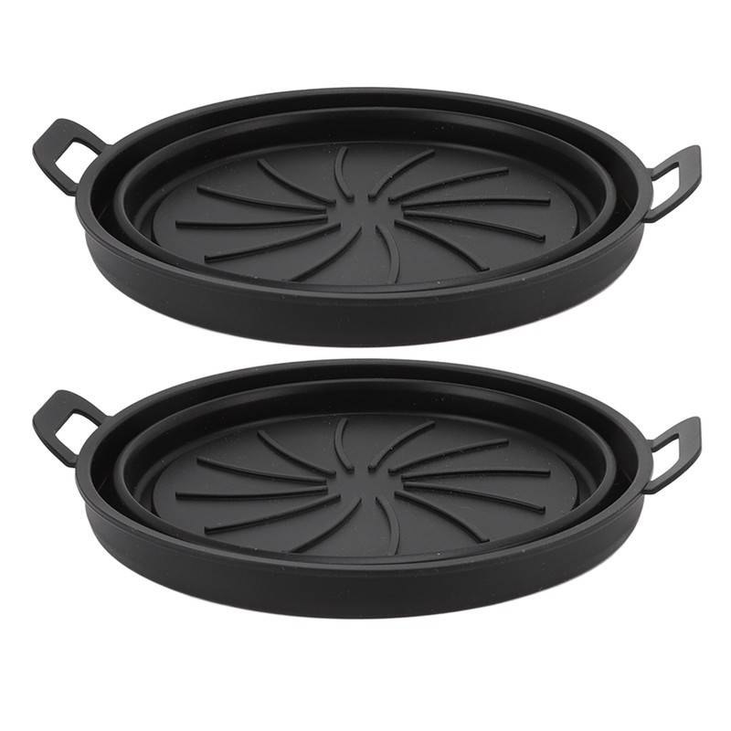 2 PCS Fryer Silicone Baskets with Handle 7.5inch Round Silicone