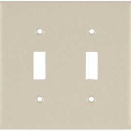 Power Gear Double Toggle Switch Wallplate, Unbreakable Nylon, Light Switch Wall Plate Replacement, Ivory, 54391