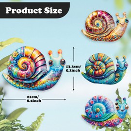 SUNREEK 4Pcs Metal Snail Wall Decor, Snail Outdoor Wall Art for Fence Garden Yard Room Patio Balcony Decorations (Snail-B)