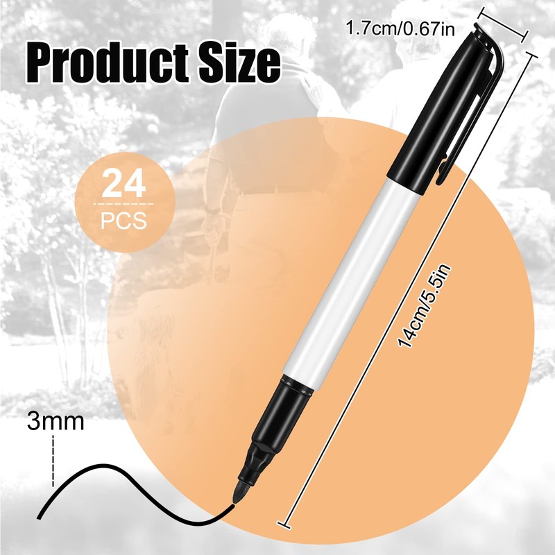 Colarr 24 Pcs Thick Tipped Low Vision Pen Black Ink