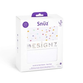 2 Pack Cot & Cot Bed Fitted Sheets 140 x 70cm – Multicolour Spot Design – Light, Breathable & Luxurious Jersey Cotton Made To Last & Designed To Fit Cot & Cot Beds