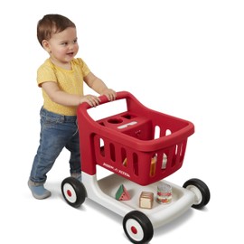 Radio Flyer Toddler Shopping Cart Walker with Wheels, Lights, and Sound for ages1+, Educational and Imaginative Play and Walk Behind