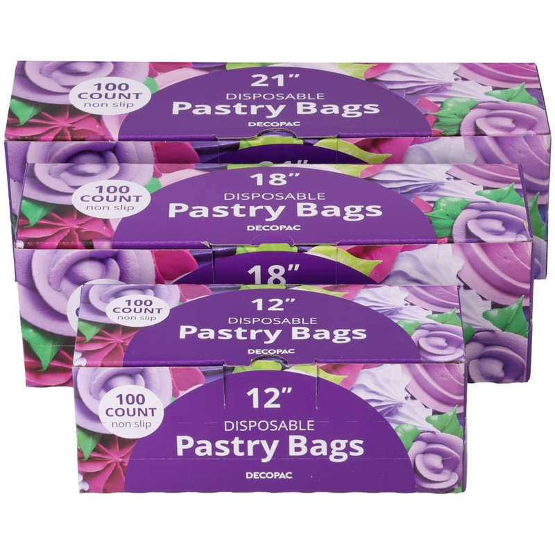 DecoPac Disposable Pastry Bag, Piping Bags with Non-Slip Outer Surface,
