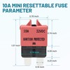 NuIth Manual Reset Mini Fuse Circuit Breakers 10A, E39 Low