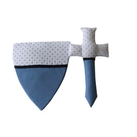 Ringelsuse Fabric Sword Knight Sword Fabric Knight Toy Children 32 x 16 cm Sword 28 x 24.5 cm Sign Blue White Outer Material 100% Cotton Fairtrade