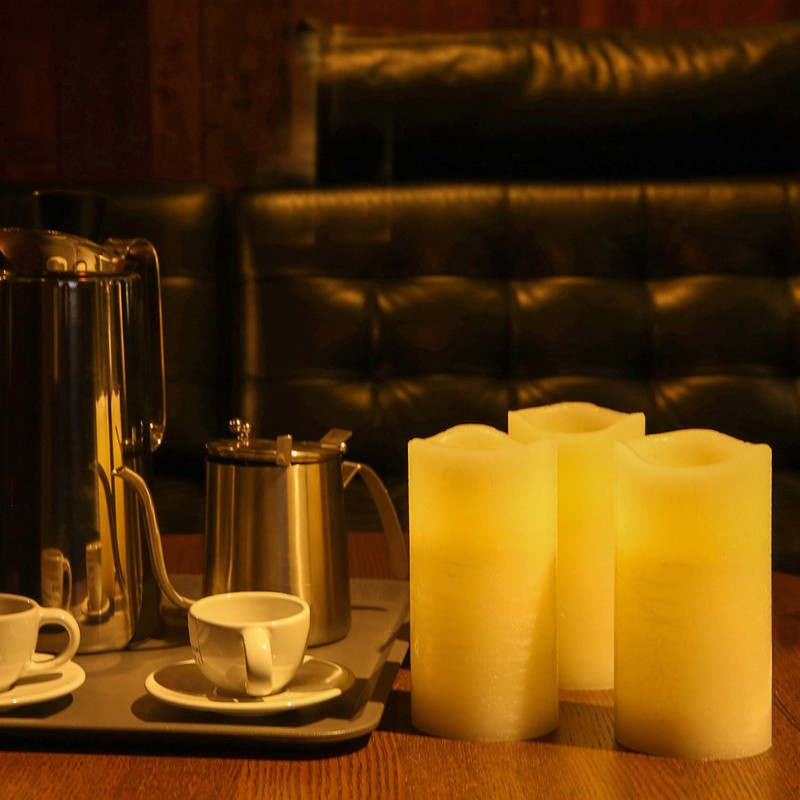 H-BLOSSOM Flameless Candles Battery Operated Real Wax Pillar LED Candles